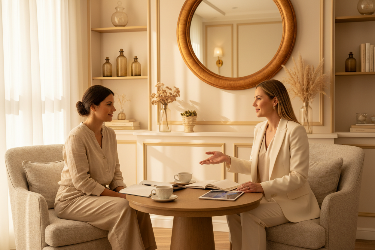 Doctor atendiendo a una mujer